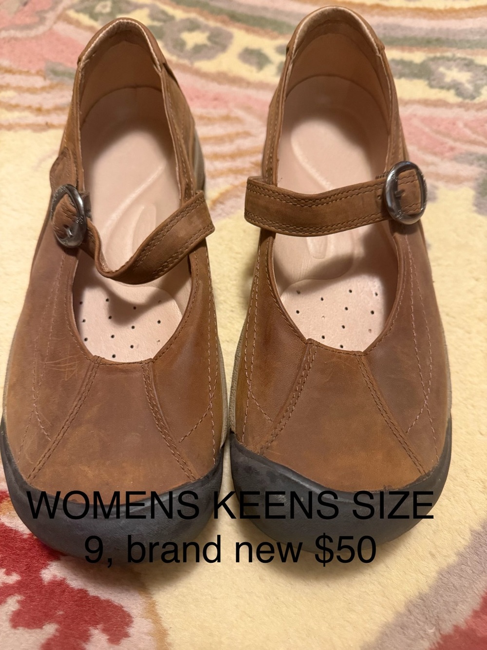 Keen Women's Brown Mary Jane Flats with Buckle Strap